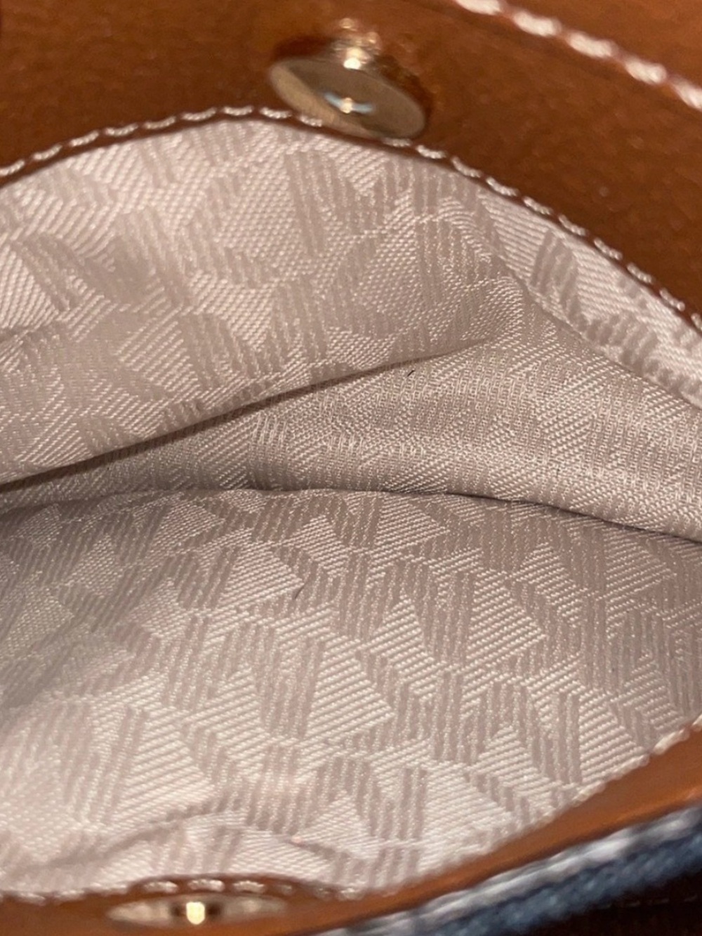 Michael Kors Tan Leather & Dark Denim Tote - Picture 7 of 11